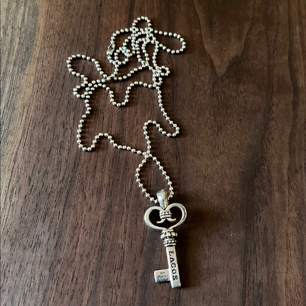 LAGOS Silver Key Pendant Necklace